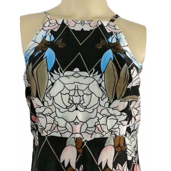 Smocked Strapless Cocktail Party Floral Tea Backless Dress Womens Medium - Picture 4 of 6